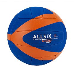 ALLSIX Volejbalová lopta Soft V100 230-250 g od 10 do 14 rokov modro-oranžová 5