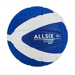 ALLSIX Volejbalová lopta Soft V100 260-280 g od 15 rokov bielo-modrá biela