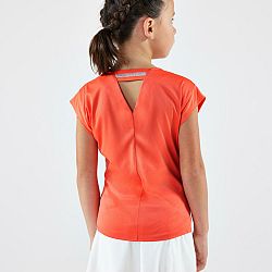 ARTENGO Dievčenské tričko TTS Soft na tenis koralové ružová 7-8 r (123-130 cm)