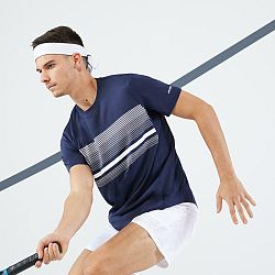 ARTENGO Pánske tenisové tričko Essential s krátkym rukávom tmavomodré XL