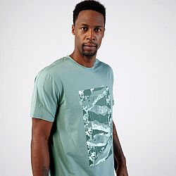 ARTENGO Pánske tričko Soft na tenis zelené khaki XL
