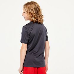 DECATHLON Detské funkčné tričko sivo-čierne šedá 5-6 r (113-122 cm)