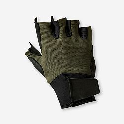 DOMYOS Pohodlné rukavice na posilňovanie 500 kaki khaki XS