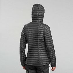 FORCLAZ Dámska páperová bunda MT100 na horskú turistiku s kapucňou do -5 °C čierna 2XL