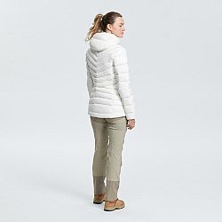 FORCLAZ Dámska páperová bunda MT500 na horskú turistiku s kapucňou do -10 °C biela XL