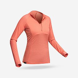 FORCLAZ Dámske tričko Tropic 900 s dlhým rukávom koralové oranžová M