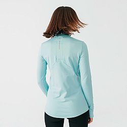 KALENJI Dámske hrejivé bežecké tričko s dlhým rukávom Zip warm svetlomodré XS
