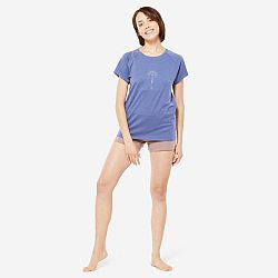 KIMJALY Dámske tričko na jogu z biobavlny modré S