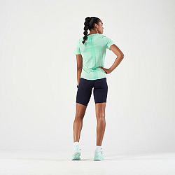 KIPRUN Dámske bežecké tričko Run 500 Confort bez švov žiarivo zelené zelená M