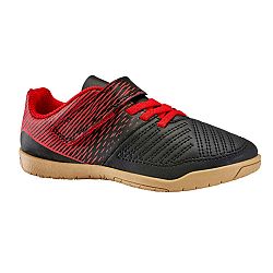KIPSTA Detská futsalová obuv 100 čierno-červená čierna 31