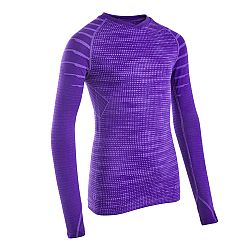 KIPSTA Detské spodné tričko na futbal Keepdry 500 s dlhými rukávmi fialové fialová 12-13 r (151-160 cm)