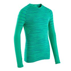KIPSTA Detské spodné tričko na futbal Keepdry 500 s dlhými rukávmi zelené zelená 7-8 r (123-130 cm)
