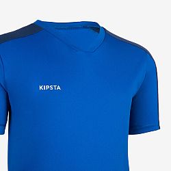KIPSTA Detský futbalový dres Essentiel s krátkym rukávom modrý 7-8 r (123-130 cm)