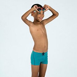 NABAIJI Chlapčenské boxerkové plavky 100 Plus tyrkysové modrá 10-11 r (141-150 cm)