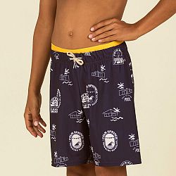 NABAIJI Chlapčenské šortkové plavky 100 Pool dlhé tmavomodré 5-6 r (113-122 cm)