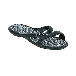 NABAIJI Dámske sandále Slap 500 Lea čierno-biele čierna 39-40
