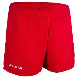 OFFLOAD Detské šortky na rugby R100 červené 7-8 r (123-130 cm)