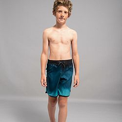 OLAIAN Chlapčenské plážové šortky 500 modro-čierne 8-9 r (131-140 cm)