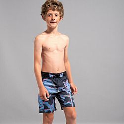 OLAIAN Chlapčenské plážové šortky 550 čierno-modré fialová 10-11 r (141-150 cm)