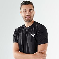 PUMA Bavlnené pánske tričko na fitnes s krátkym rukávom čierne S