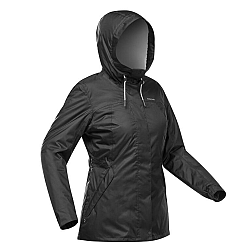 QUECHUA Dámska nepremokavá zimná bunda na turistiku SH500 do -10 °C čierna S