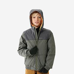 QUECHUA Detská zimná turistická bunda SH100 X-Warm do -3,5 °C nepremokavá 7-15 rokov khaki 14-15 r 161-172 cm