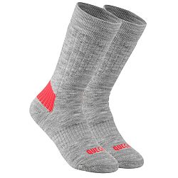 QUECHUA Detské turistické hrejivé ponožky SH100 vysoké 2 páry šedá 27-30