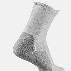 QUECHUA Detské vysoké turistické ponožky Crossocks čierno-sivé 2 páry šedá 31-34