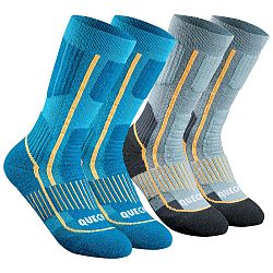 QUECHUA Ponožky Sh520 Modro-sivé