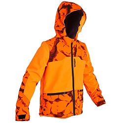 SOLOGNAC Detská poľovnícka softshellová bunda 500 reflexná oranžová 8-9 r (131-140 cm)