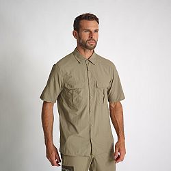 SOLOGNAC Ľahká košeľa s krátkym rukávom 100 zelená khaki 2XL