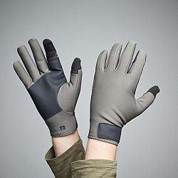 SOLOGNAC Veľmi priliehavé rukavice 500 zelené khaki XL