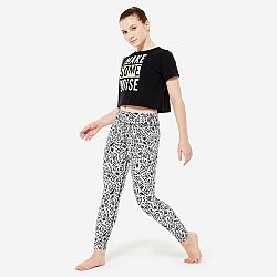 STAREVER Dievčenské splývavé crop top tričko na moderný tanec s potlačou čierne 10-11 r (141-148 cm)