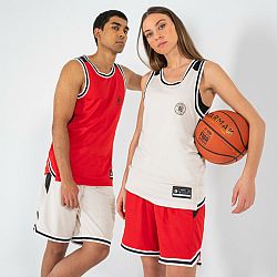 TARMAK Basketbalové šortky SH500 obojstranné unisex červeno-béžové červená M