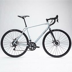 TRIBAN Cestný bicykel RC120 s kotúčovými brzdami sivý šedá XS