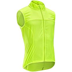 VAN RYSEL Pánska vetruvzdorná vesta bez rukávov Ultralight na cestnú cyklistiku žltá žltá M