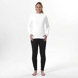 WEDZE Dámske lyžiarske spodné tričko BL 100 s vysokým golierom biele nefarbené biela XS