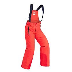 WEDZE Detské hrejivé a nepremokavé lyžiarske nohavice PNF 900 červené 10 ROKOV