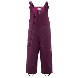 WEDZE Detské hrejivé lyžiarske náprsenkové nohavice 500 Warm fialové fialová 2-3 r (89-95 cm)