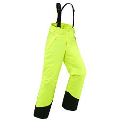 WEDZE Detské lyžiarske nohavice PNF 500 nepremokavé s trakmi žlté žltá 10-12 r