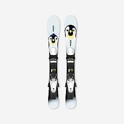 WEDZE Detské zjazdové lyže Boost 100 s viazaním biele čierna 67 cm