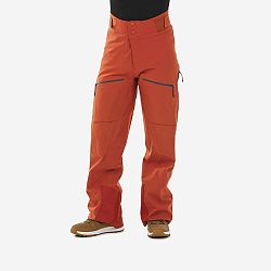 WEDZE Pánske lyžiarske nohavice FR500 tehlové hnedá 2XL