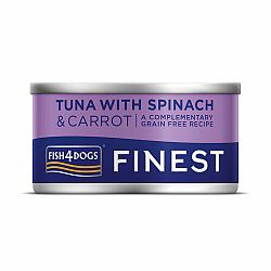 FISH4DOGS Konzerva pre psov Finest tuniak s mrkvou a špenátom 85g